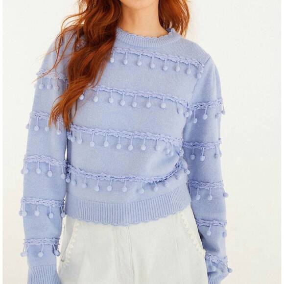 FARM RIO Sweaters - NEW FARM RIO bubble trim knit sweater in blue